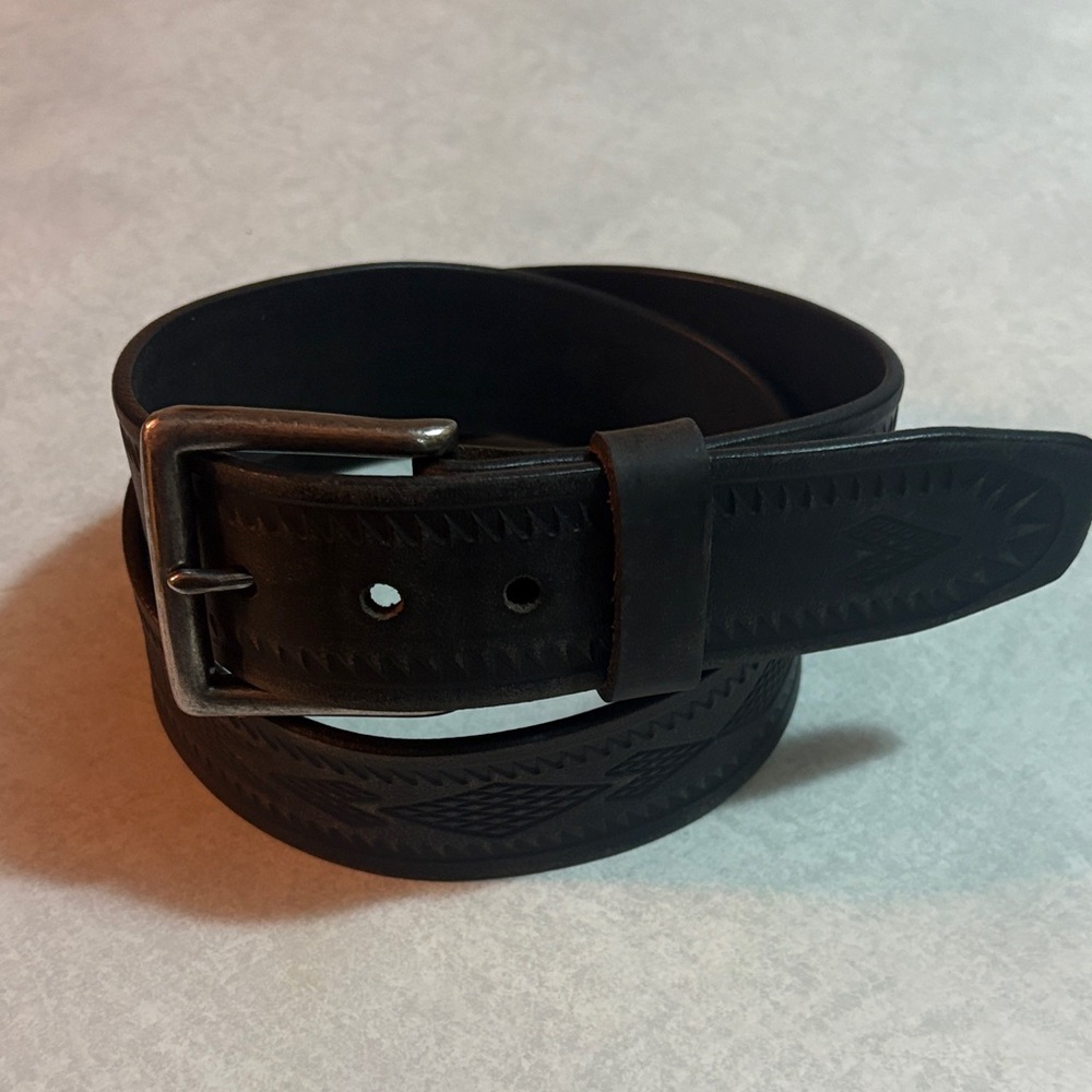 Black Leather Belt for Men Size 32